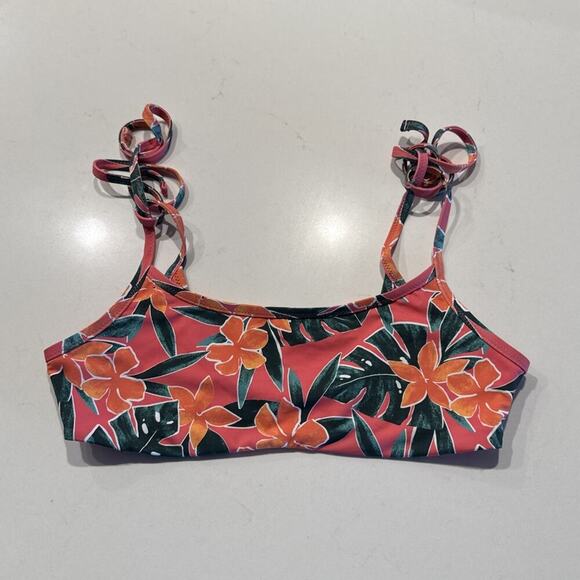 Marine Layer Other - Marine Layer Size Small Tahiti Tie Bikini Top Tea Rose Floral Print Hawaiian
